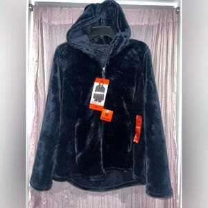 32 Degrees Dark Navy Blue Teddy Jacket Plush Fleece Cozy